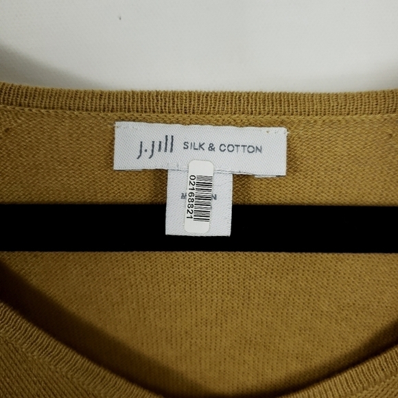 J JILL silk/ cotton blend mustard yellow/ gold sweater size Medium - Picture 5 of 6